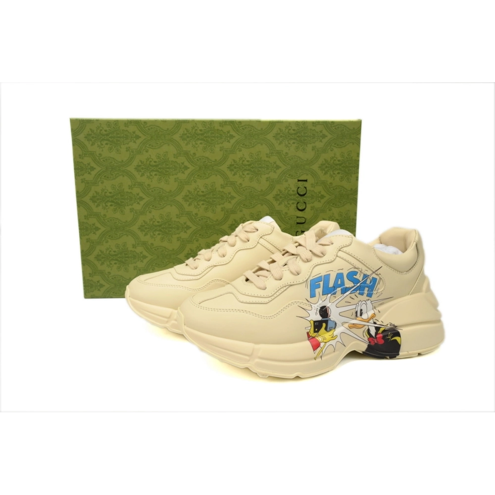 premium reps Gucci Rhyton x Disney Donald Duck sneakers at Shoes Official. Shop iconic styles from top brands