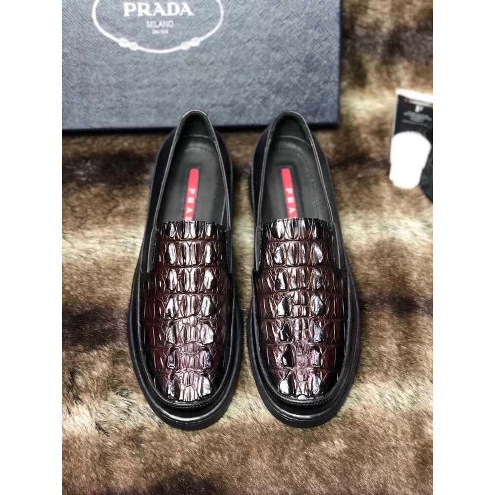 Prada leather shoes 095,PRADA SNEAKERS,Luxury Shoes