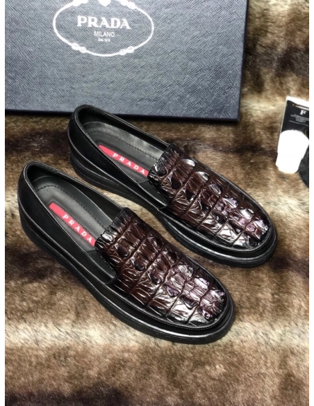 Prada leather shoes 095,PRADA SNEAKERS,Luxury Shoes