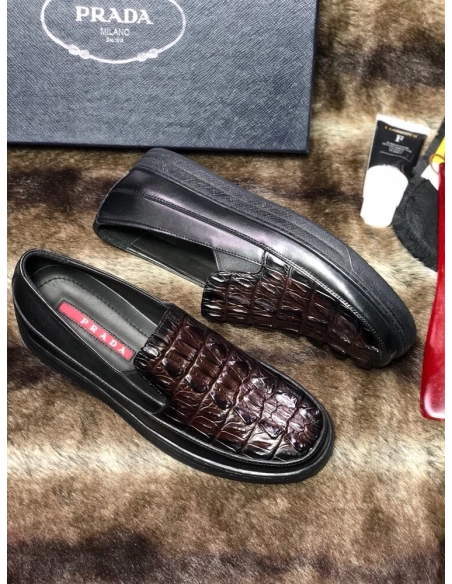 Prada leather shoes 095,PRADA SNEAKERS,Luxury Shoes