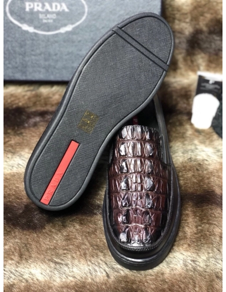 Prada leather shoes 095,PRADA SNEAKERS,Luxury Shoes