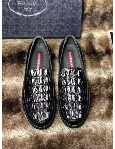 Prada leather shoes 096,PRADA SNEAKERS,Luxury Shoes