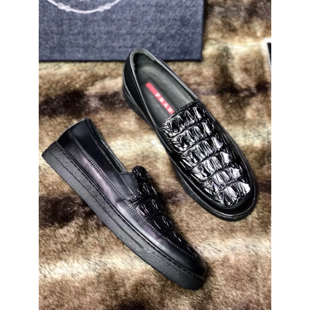 Prada leather shoes 096,PRADA SNEAKERS,Luxury Shoes