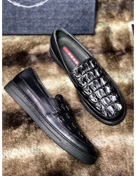 Prada leather shoes 096,PRADA SNEAKERS,Luxury Shoes