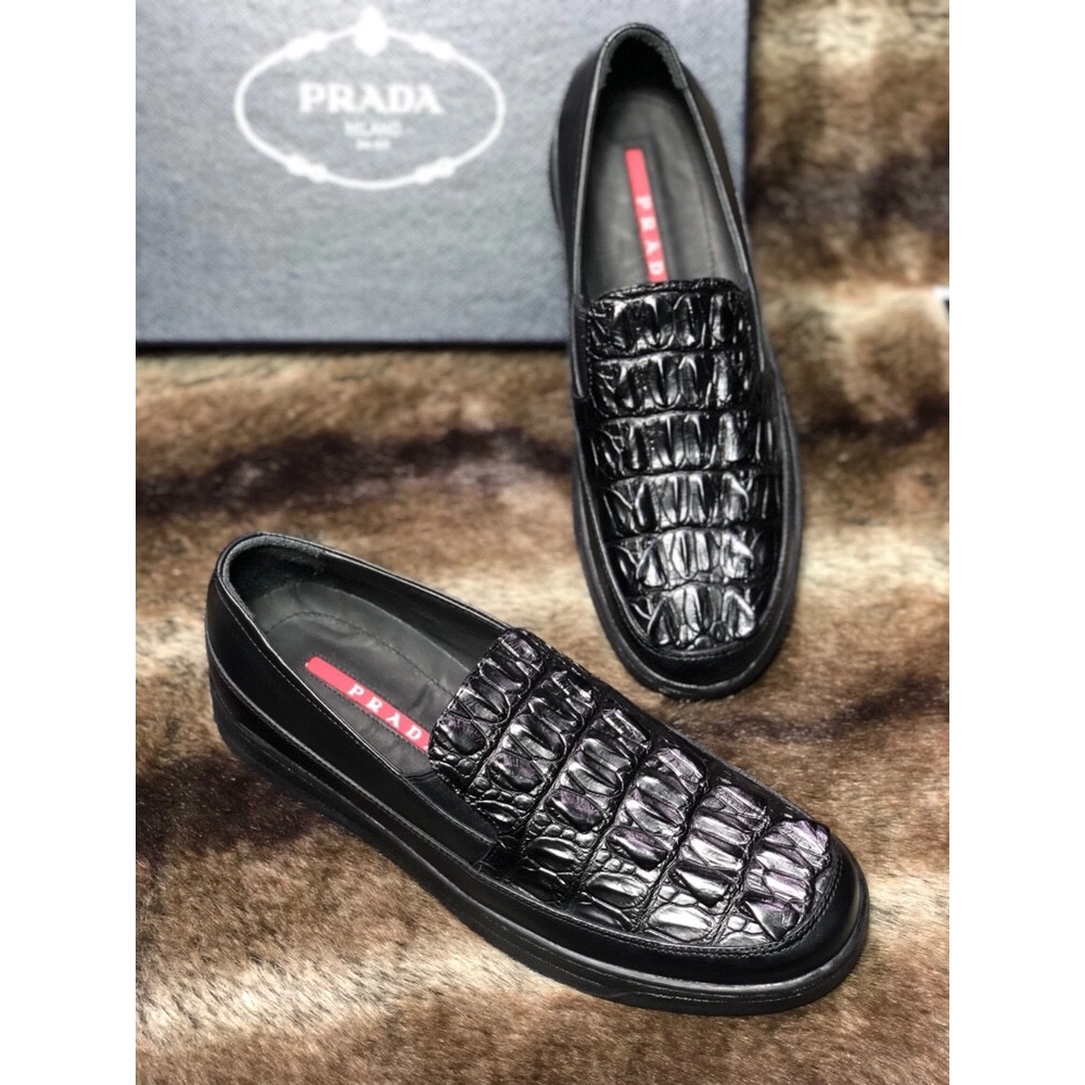 Prada leather shoes 096,PRADA SNEAKERS,Luxury Shoes
