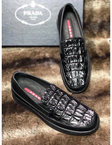 Prada leather shoes 096,PRADA SNEAKERS,Luxury Shoes