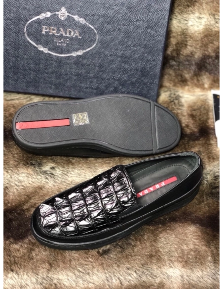 Prada leather shoes 096,PRADA SNEAKERS,Luxury Shoes