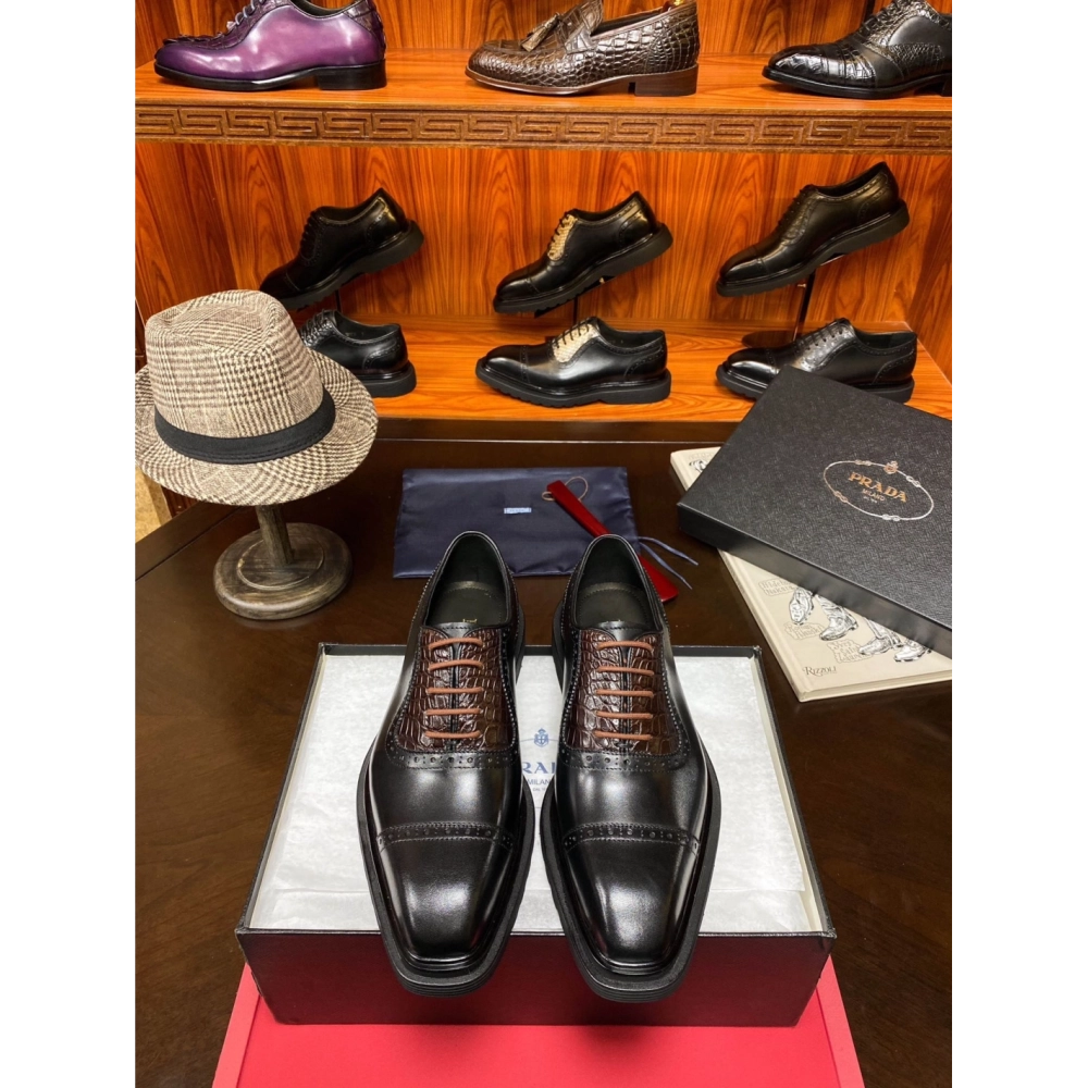Prada leather shoes 070,PRADA SNEAKERS,Luxury Shoes
