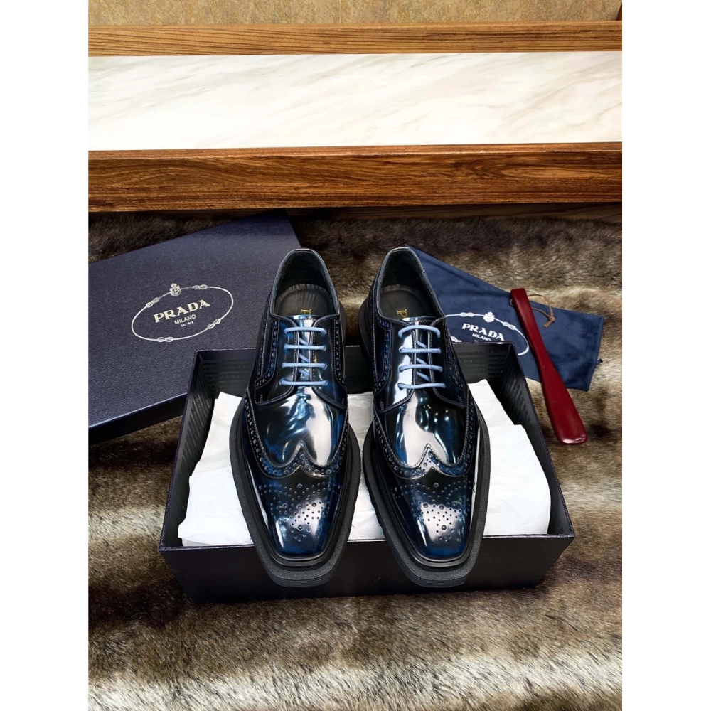 Prada leather shoes 094,PRADA SNEAKERS,Luxury Shoes
