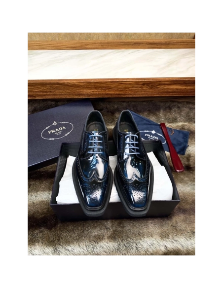 Prada leather shoes 094,PRADA SNEAKERS,Luxury Shoes