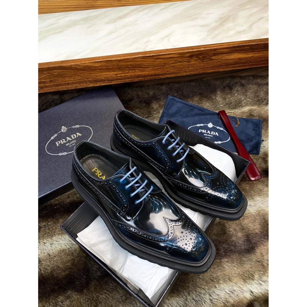 Prada leather shoes 094,PRADA SNEAKERS,Luxury Shoes
