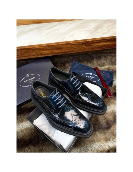 Prada leather shoes 094,PRADA SNEAKERS,Luxury Shoes