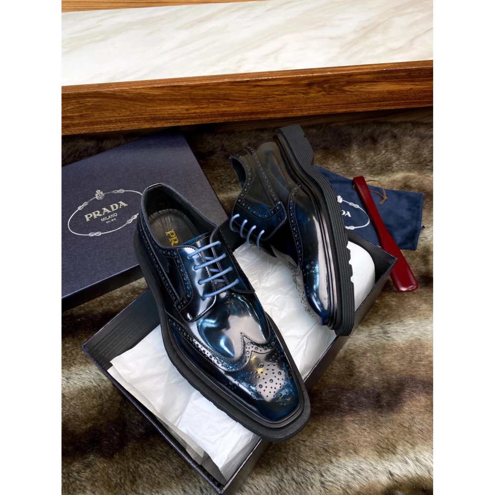 Prada leather shoes 094,PRADA SNEAKERS,Luxury Shoes