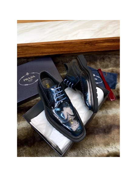 Prada leather shoes 094,PRADA SNEAKERS,Luxury Shoes