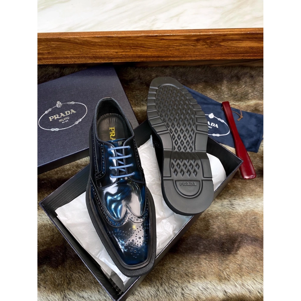 Prada leather shoes 094,PRADA SNEAKERS,Luxury Shoes