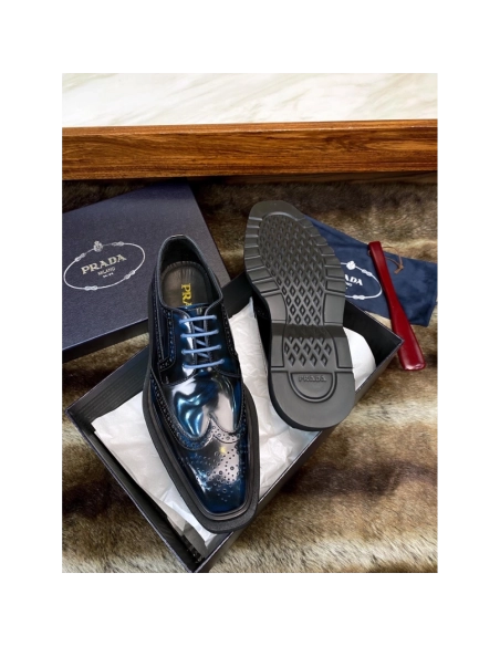 Prada leather shoes 094,PRADA SNEAKERS,Luxury Shoes