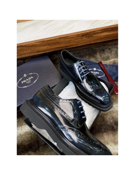 Prada leather shoes 094,PRADA SNEAKERS,Luxury Shoes