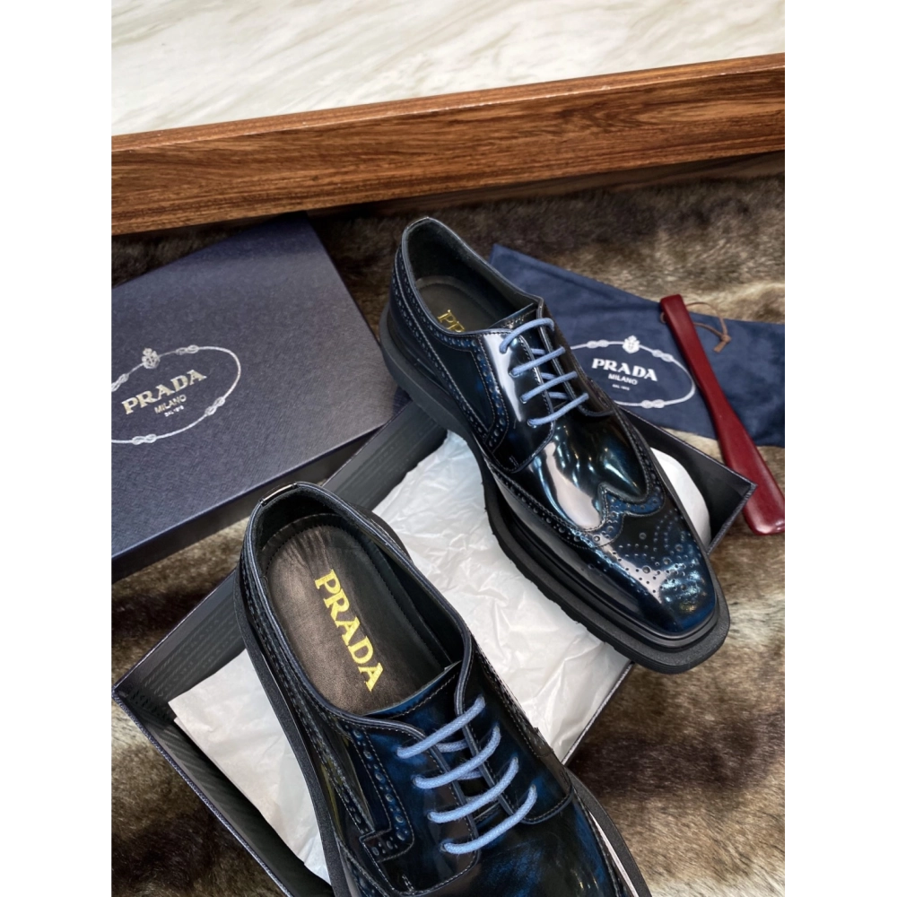 Prada leather shoes 094,PRADA SNEAKERS,Luxury Shoes