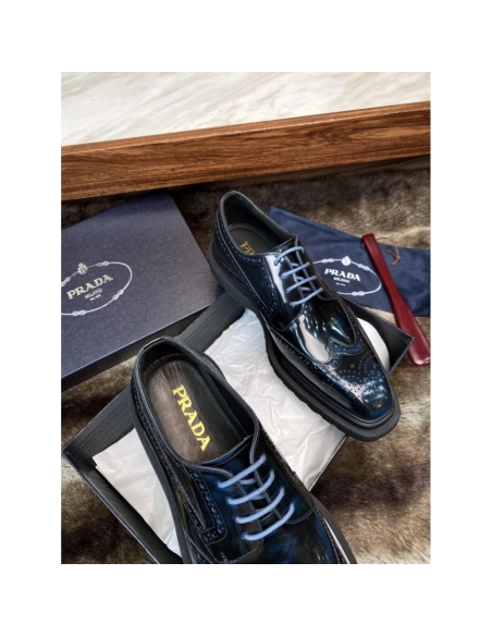 Prada leather shoes 094,PRADA SNEAKERS,Luxury Shoes