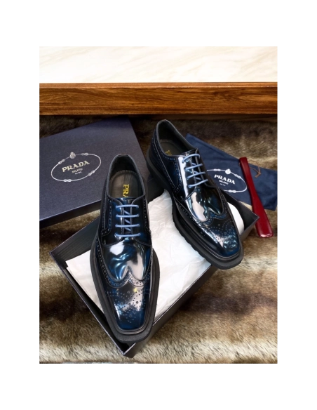 Prada leather shoes 094,PRADA SNEAKERS,Luxury Shoes