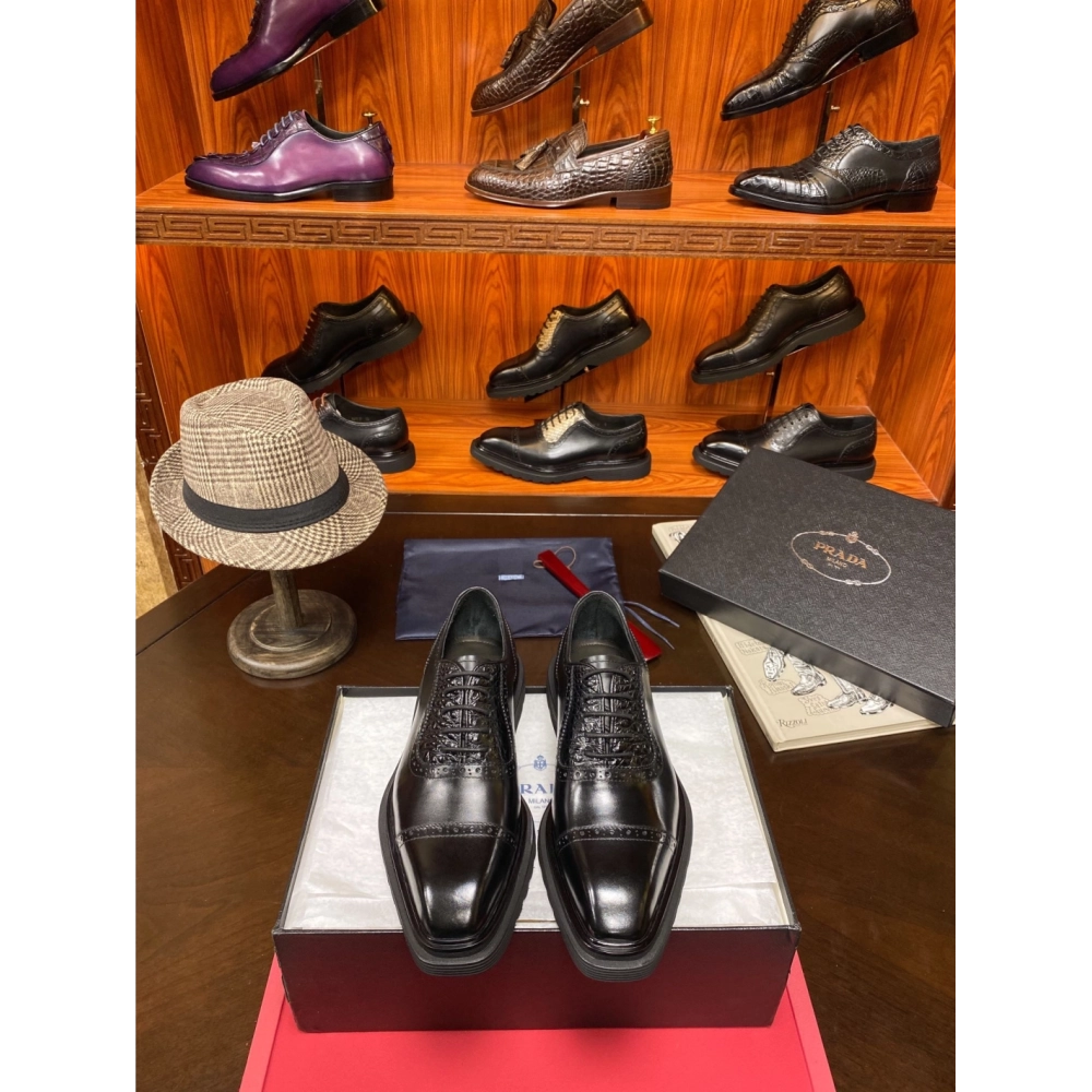 Prada leather shoes 069,PRADA SNEAKERS,Luxury Shoes