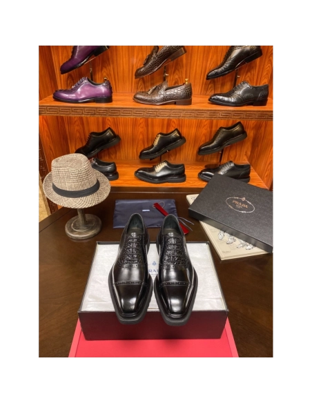 Prada leather shoes 069,PRADA SNEAKERS,Luxury Shoes