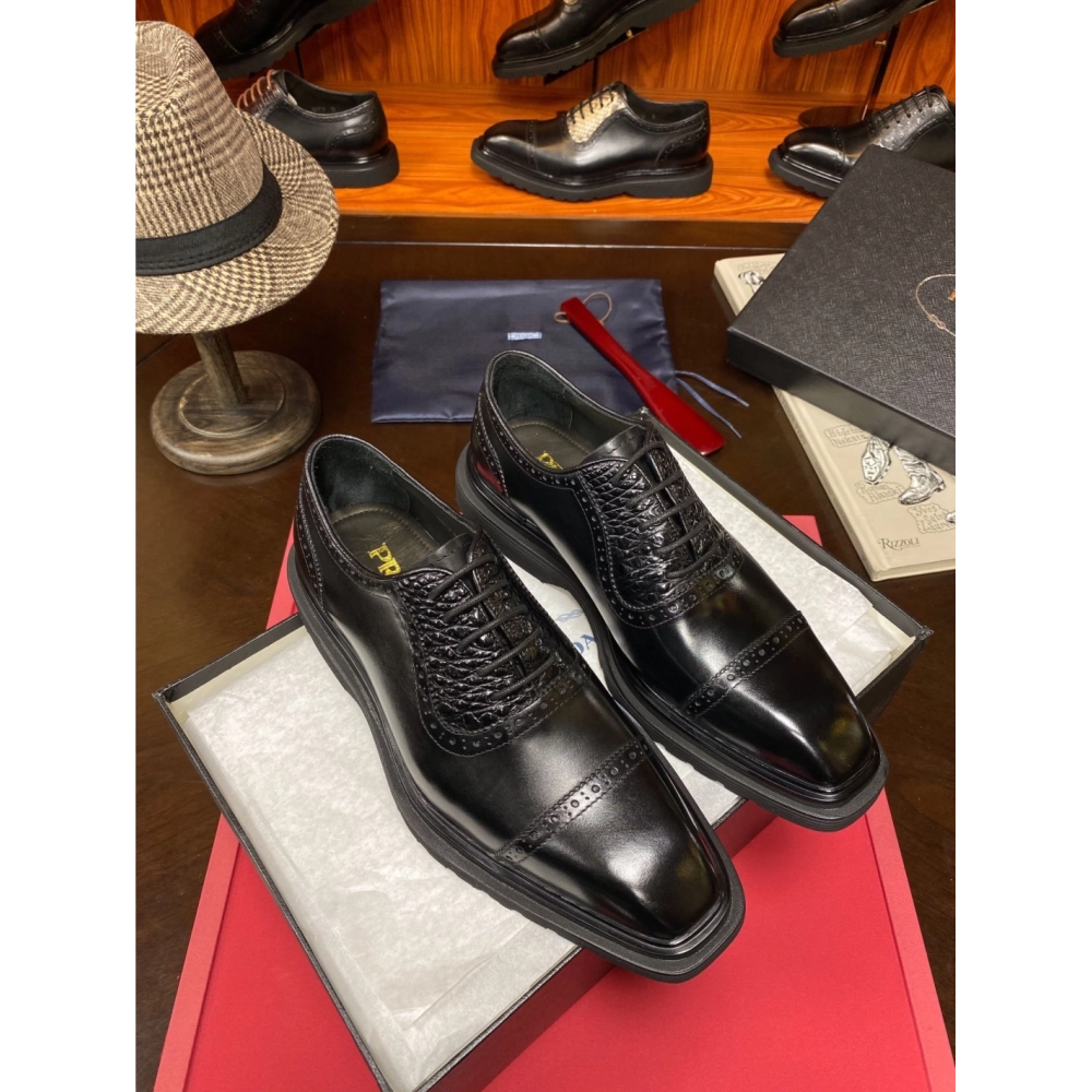 Prada leather shoes 069,PRADA SNEAKERS,Luxury Shoes
