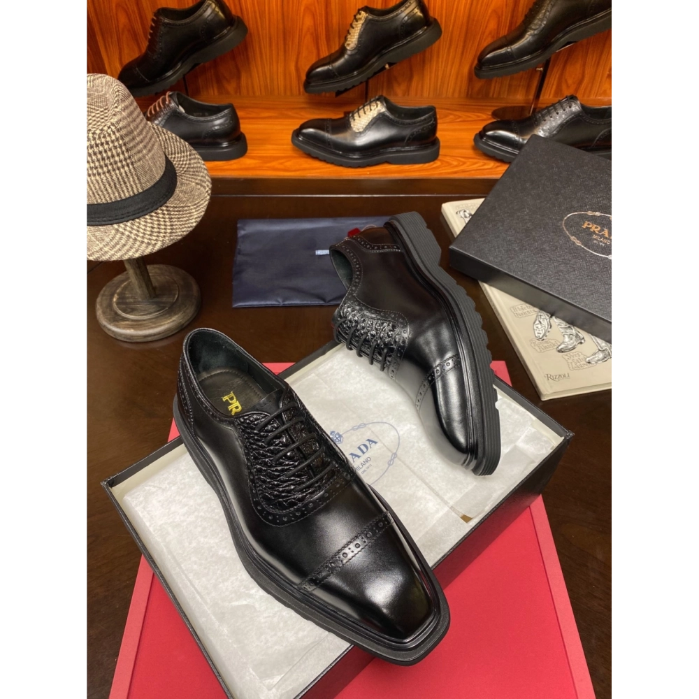 Prada leather shoes 069,PRADA SNEAKERS,Luxury Shoes