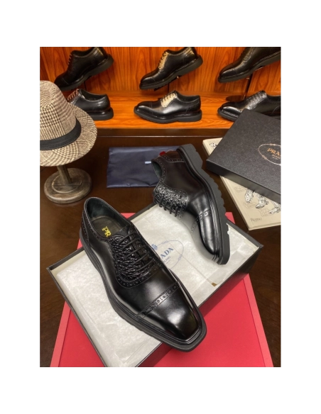 Prada leather shoes 069,PRADA SNEAKERS,Luxury Shoes