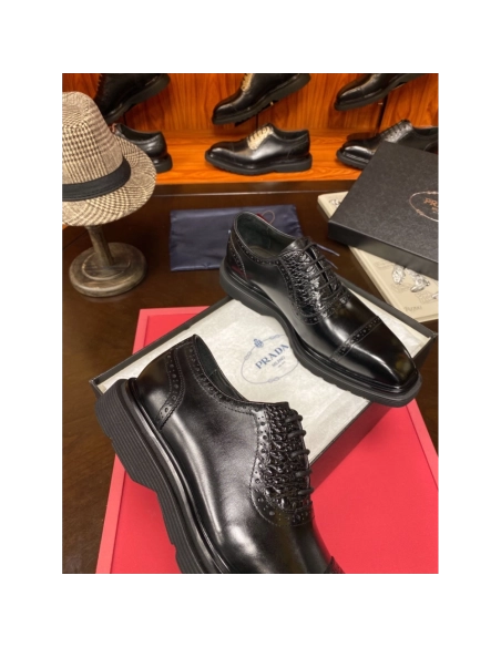 Prada leather shoes 069,PRADA SNEAKERS,Luxury Shoes