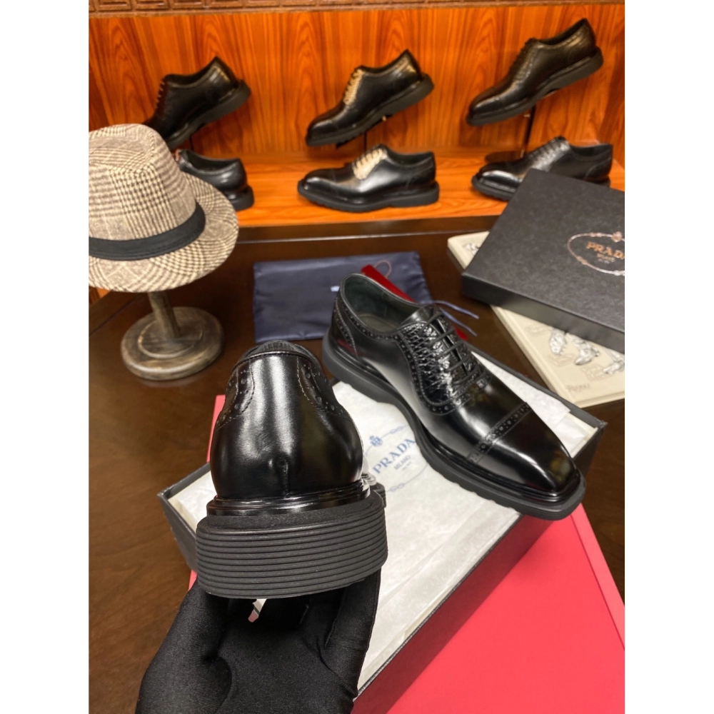 Prada leather shoes 069,PRADA SNEAKERS,Luxury Shoes