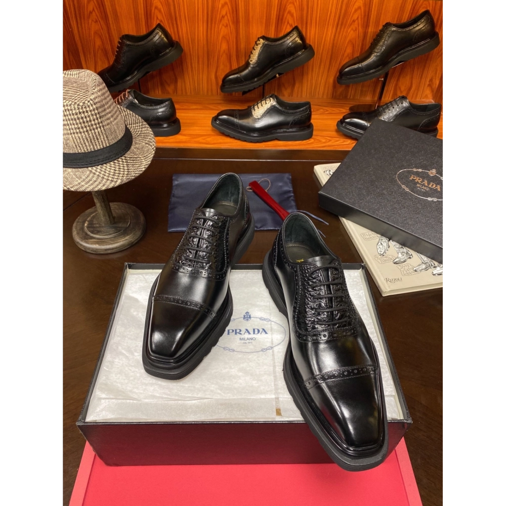 Prada leather shoes 069,PRADA SNEAKERS,Luxury Shoes