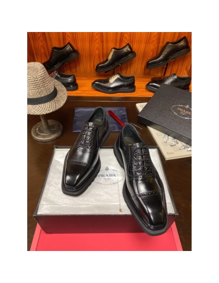 Prada leather shoes 069,PRADA SNEAKERS,Luxury Shoes