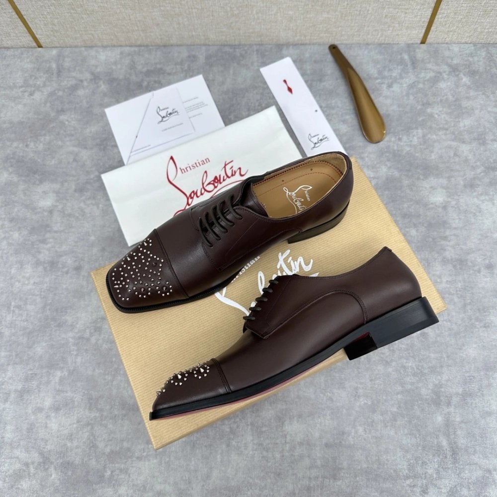 Christian Louboutin leather shoes 082,Oxfords,Christian Louboutin Sneakers,Luxury Shoes