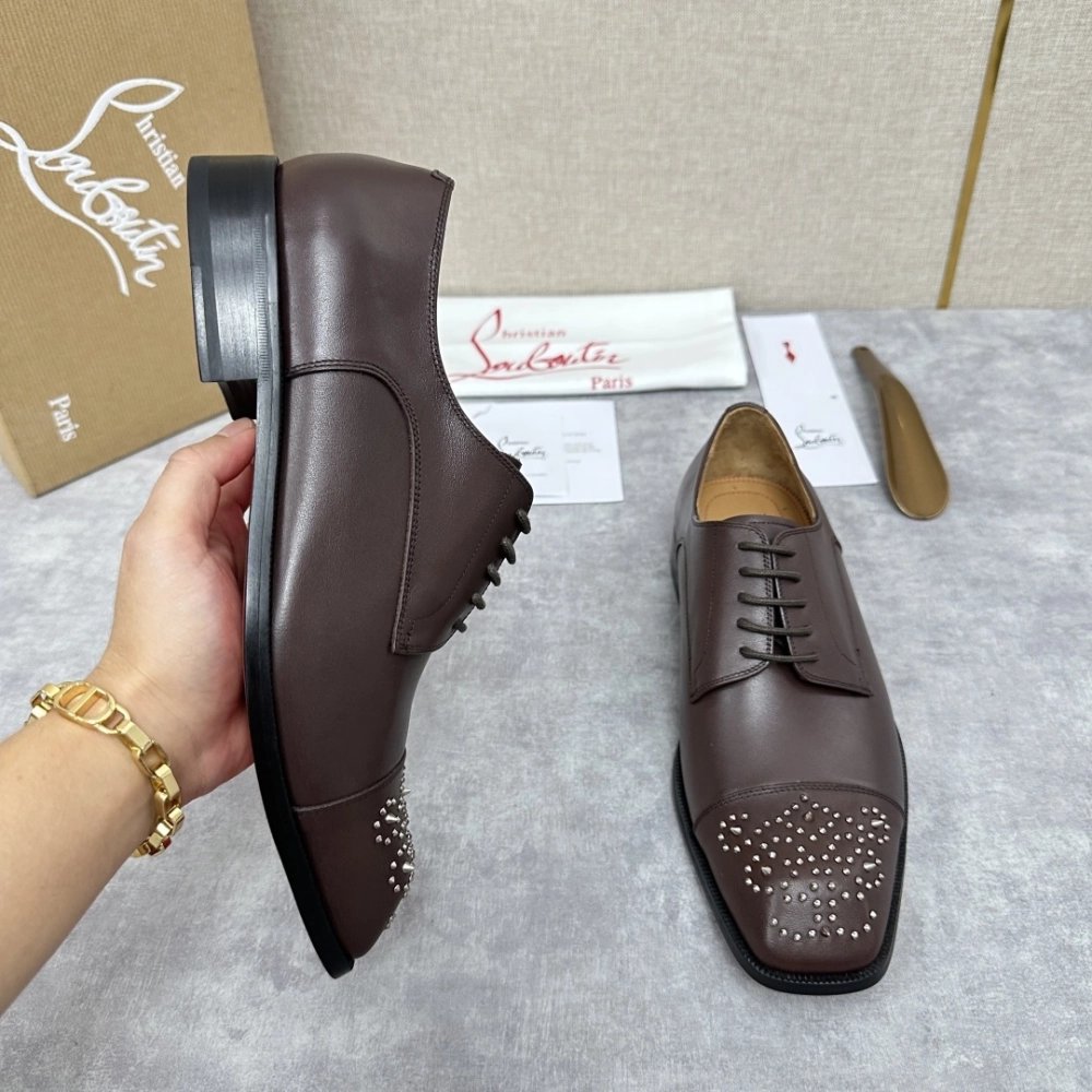 Christian Louboutin leather shoes 082,Oxfords,Christian Louboutin Sneakers,Luxury Shoes
