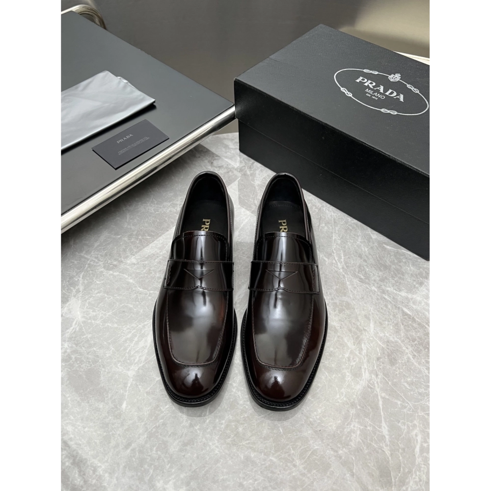 Prada leather shoes 026,PRADA SNEAKERS,Luxury Shoes