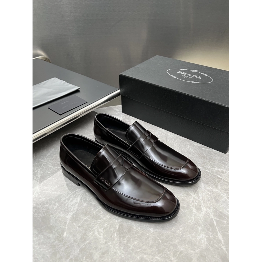 Prada leather shoes 026,PRADA SNEAKERS,Luxury Shoes