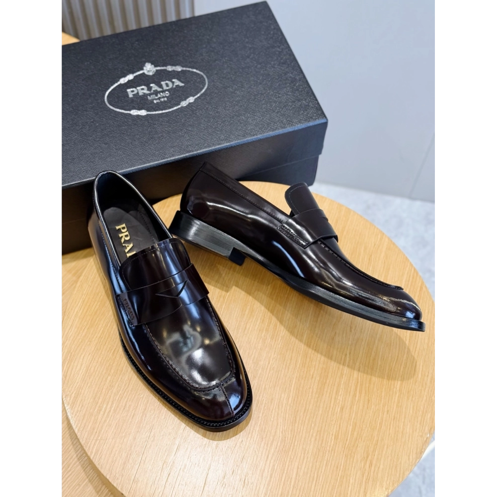 Prada leather shoes 030,PRADA SNEAKERS,Luxury Shoes