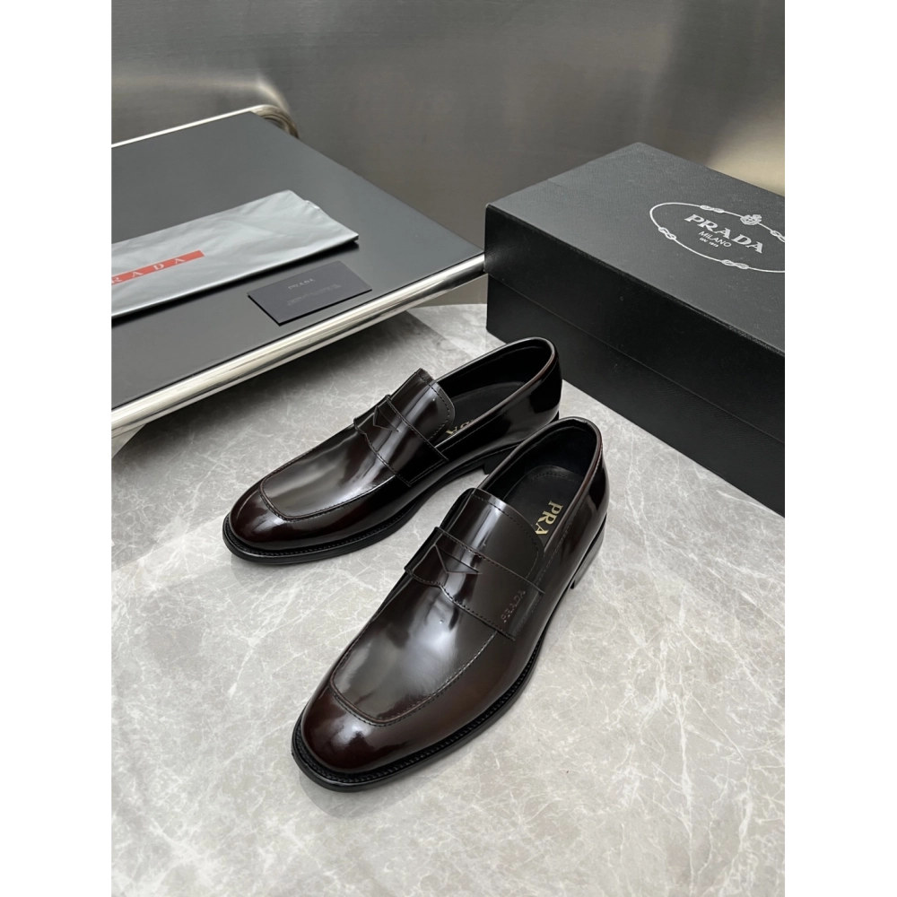 Prada leather shoes 026,PRADA SNEAKERS,Luxury Shoes