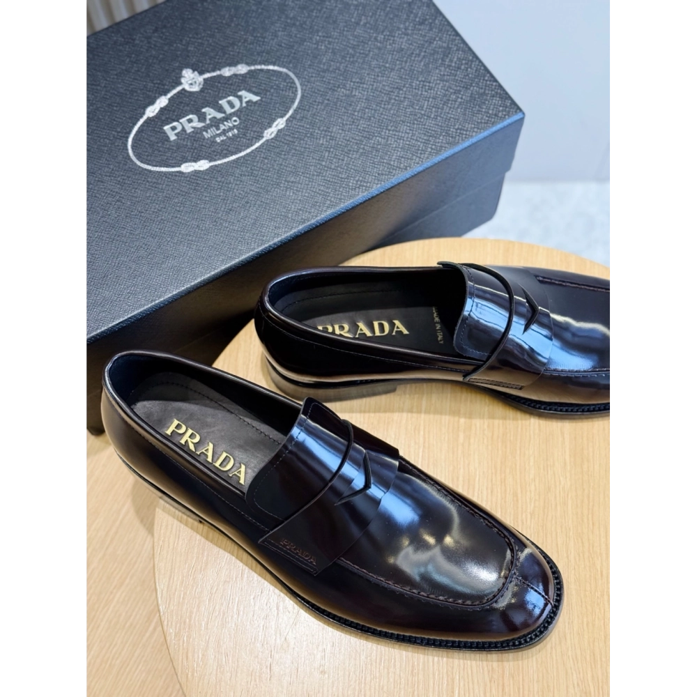 Prada leather shoes 030,PRADA SNEAKERS,Luxury Shoes