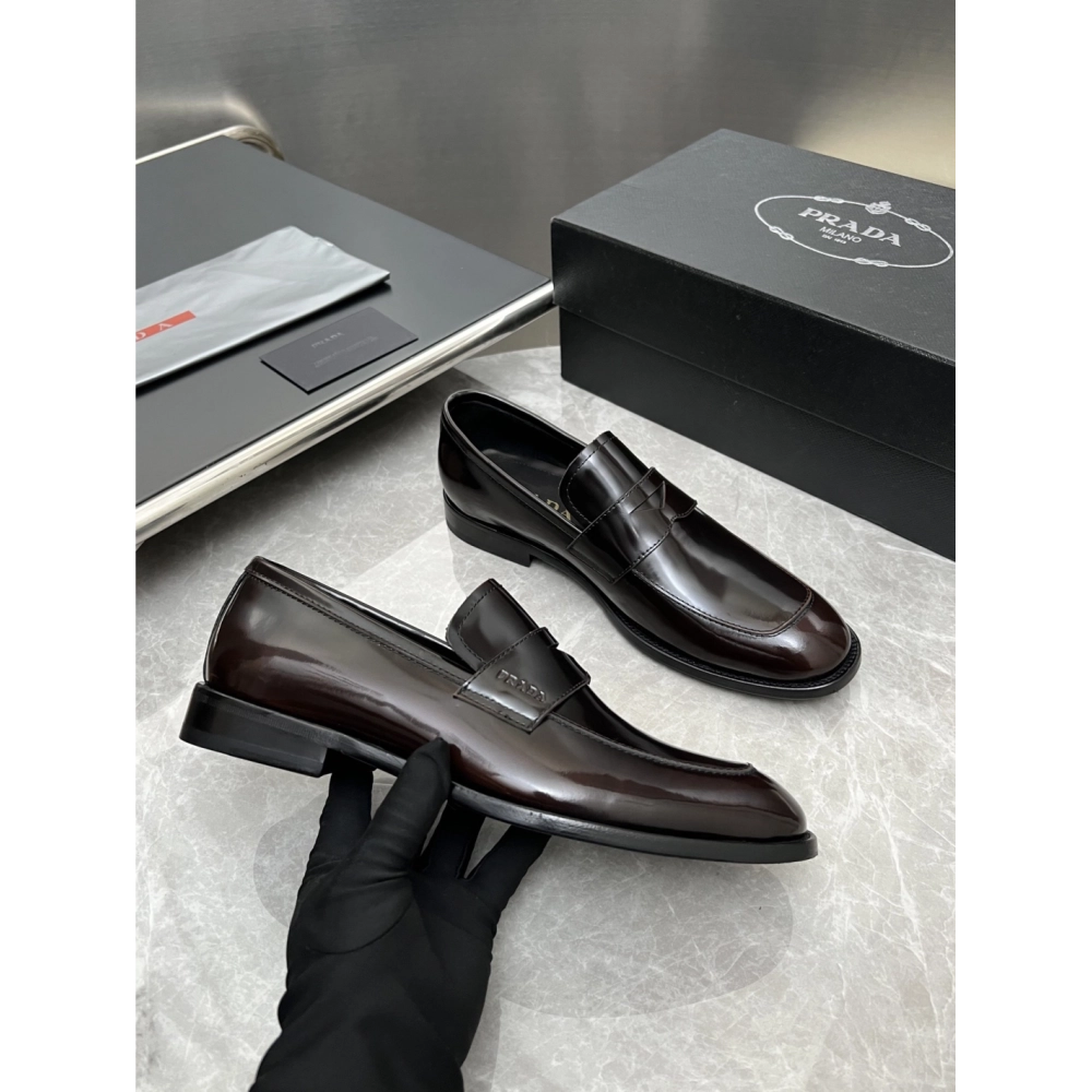 Prada leather shoes 026,PRADA SNEAKERS,Luxury Shoes