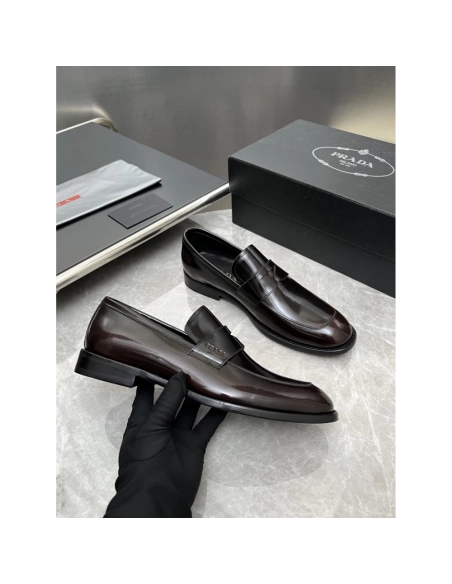 Prada leather shoes 026,PRADA SNEAKERS,Luxury Shoes