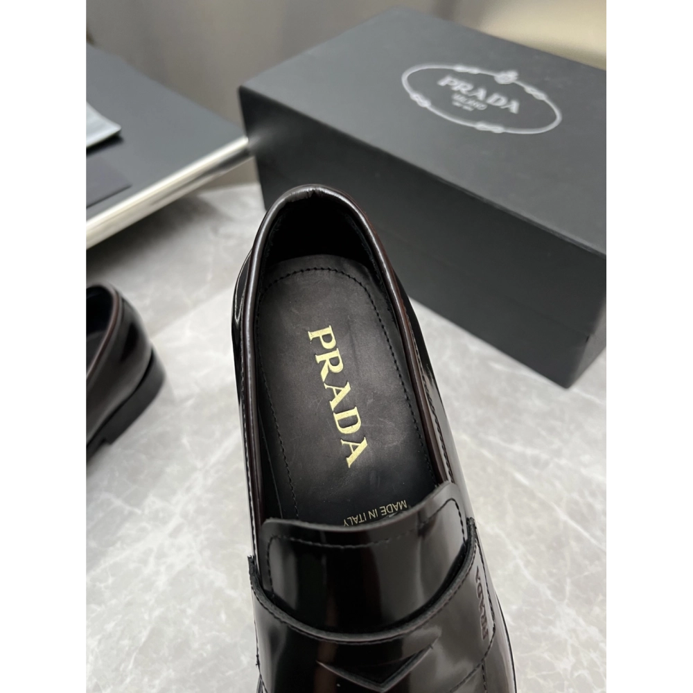 Prada leather shoes 026,PRADA SNEAKERS,Luxury Shoes