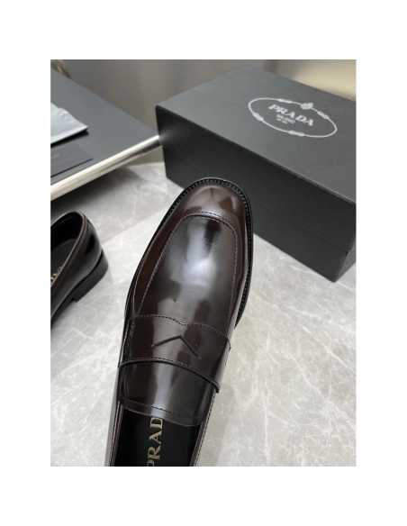 Prada leather shoes 026,PRADA SNEAKERS,Luxury Shoes