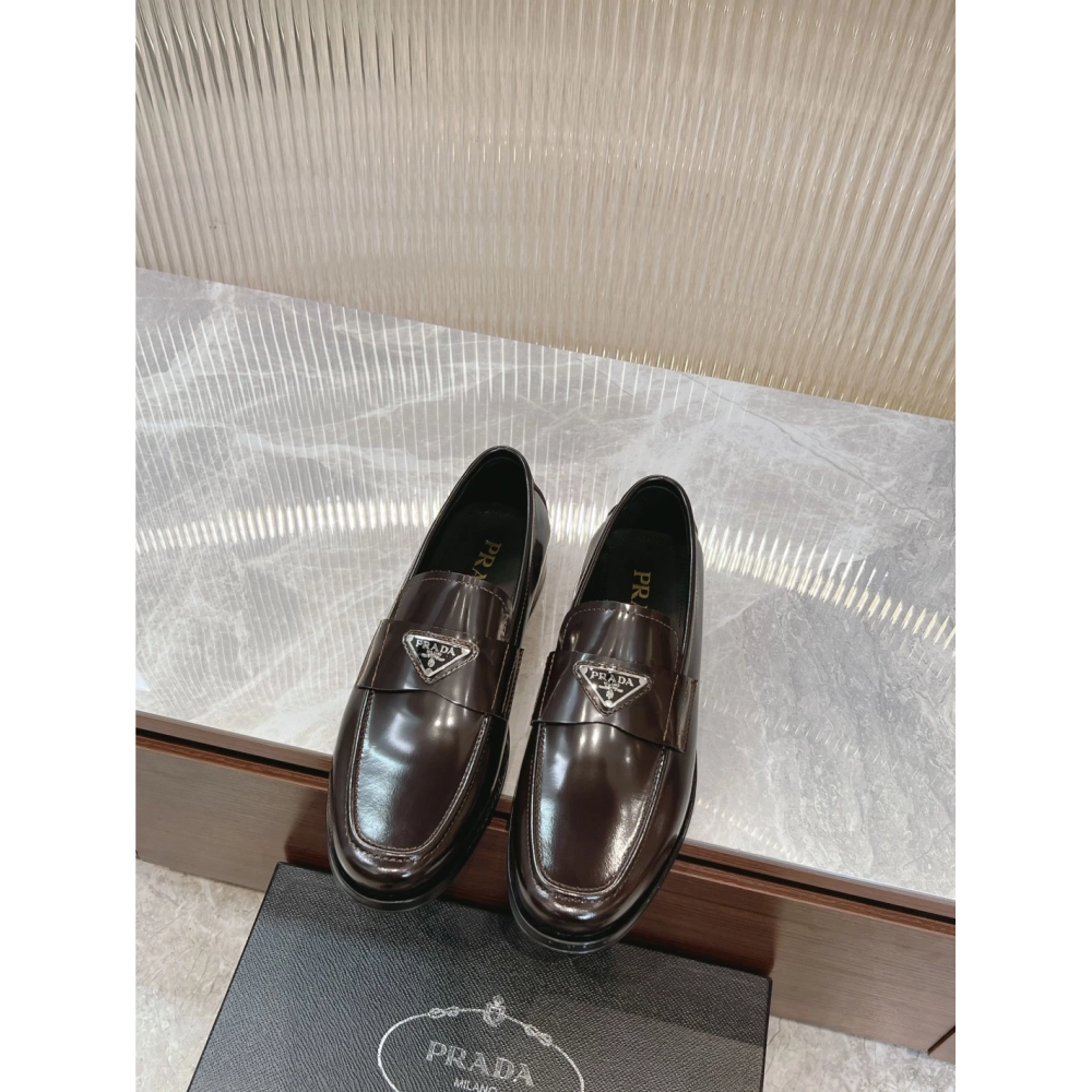 Prada leather shoes 043,PRADA SNEAKERS,Luxury Shoes