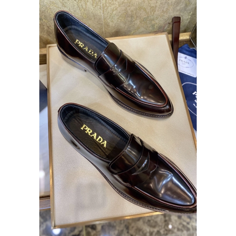 Prada leather shoes 067,PRADA SNEAKERS,Luxury Shoes