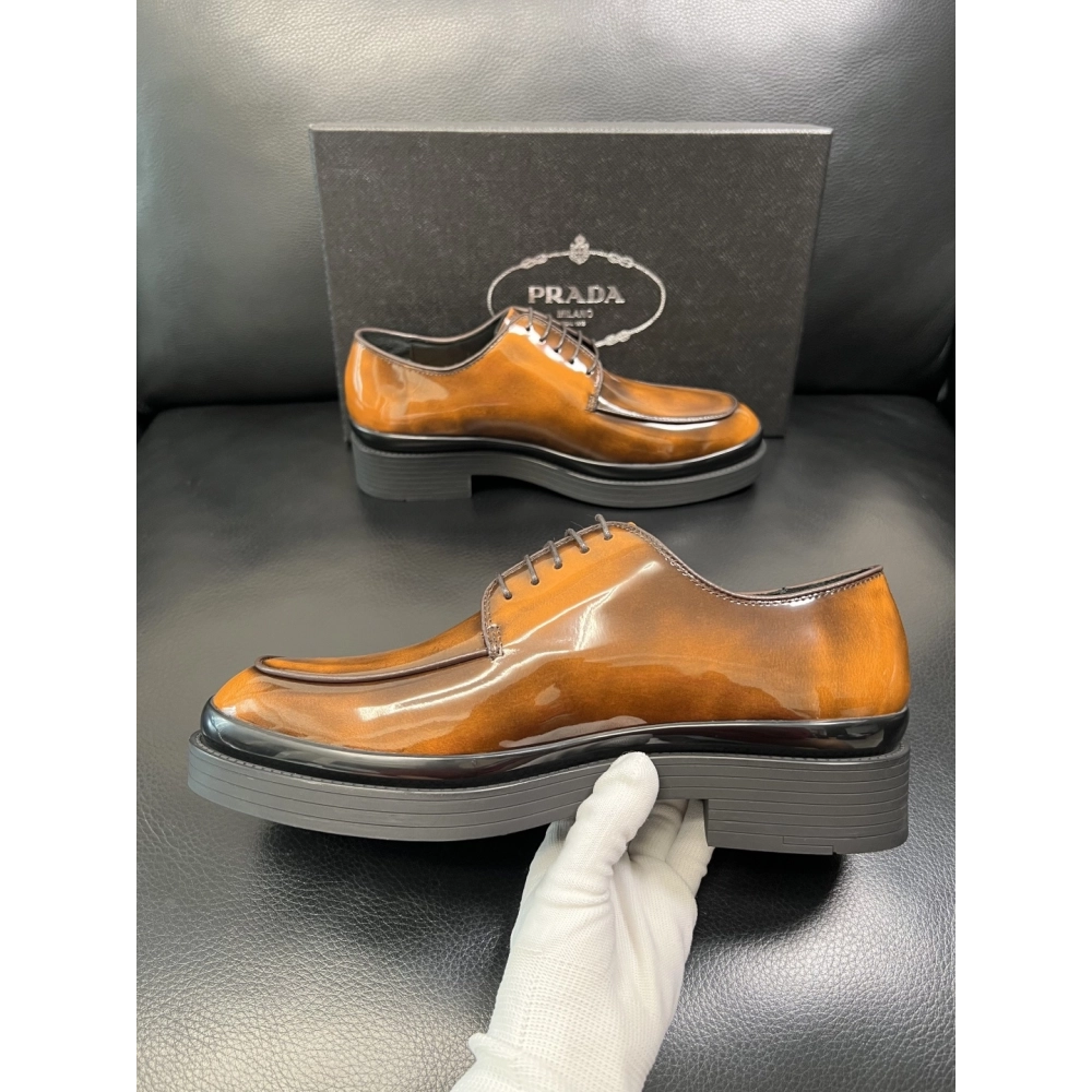 Prada leather shoes 075,PRADA SNEAKERS,Luxury Shoes
