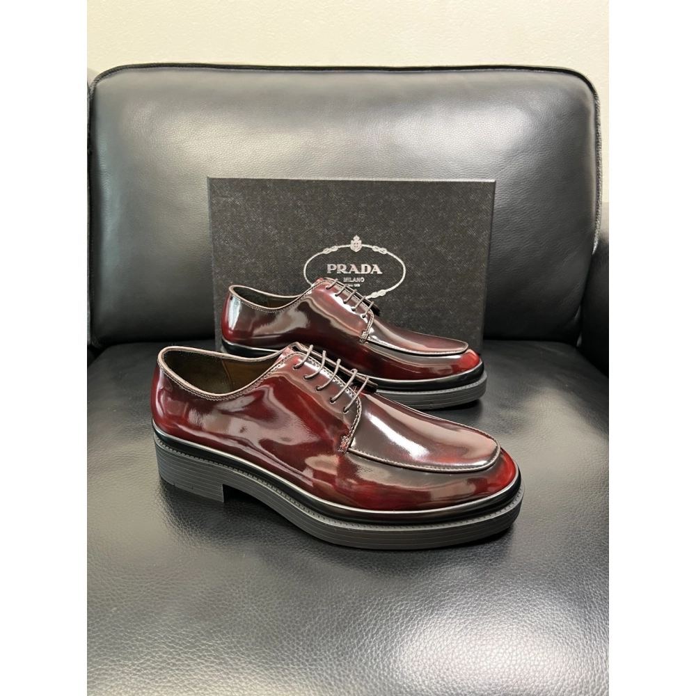 Prada leather shoes 076,PRADA SNEAKERS,Luxury Shoes
