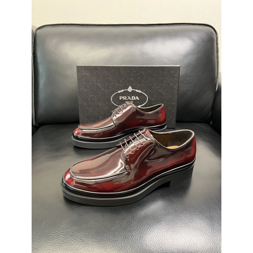 Prada leather shoes 076,PRADA SNEAKERS,Luxury Shoes