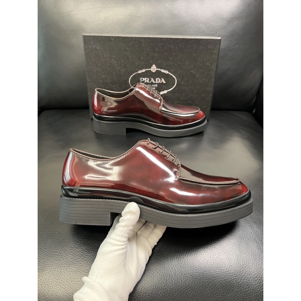 Prada leather shoes 076,PRADA SNEAKERS,Luxury Shoes